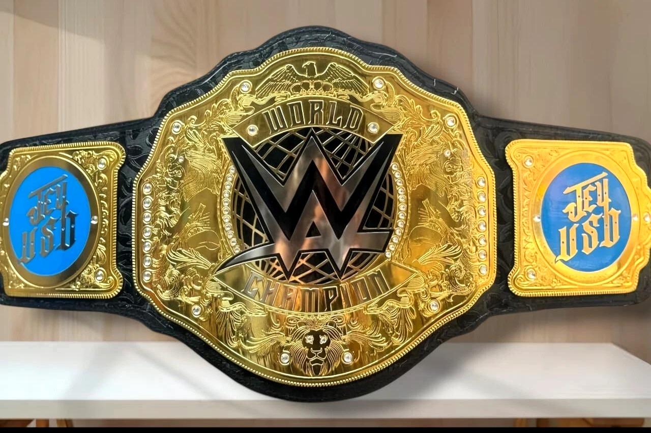 World Heavyweight Wrestling Championship Replica Belt | Jey Uso Side Plates | 6MM Metal Plates | Adult Size Title Belt | New Champion Fan