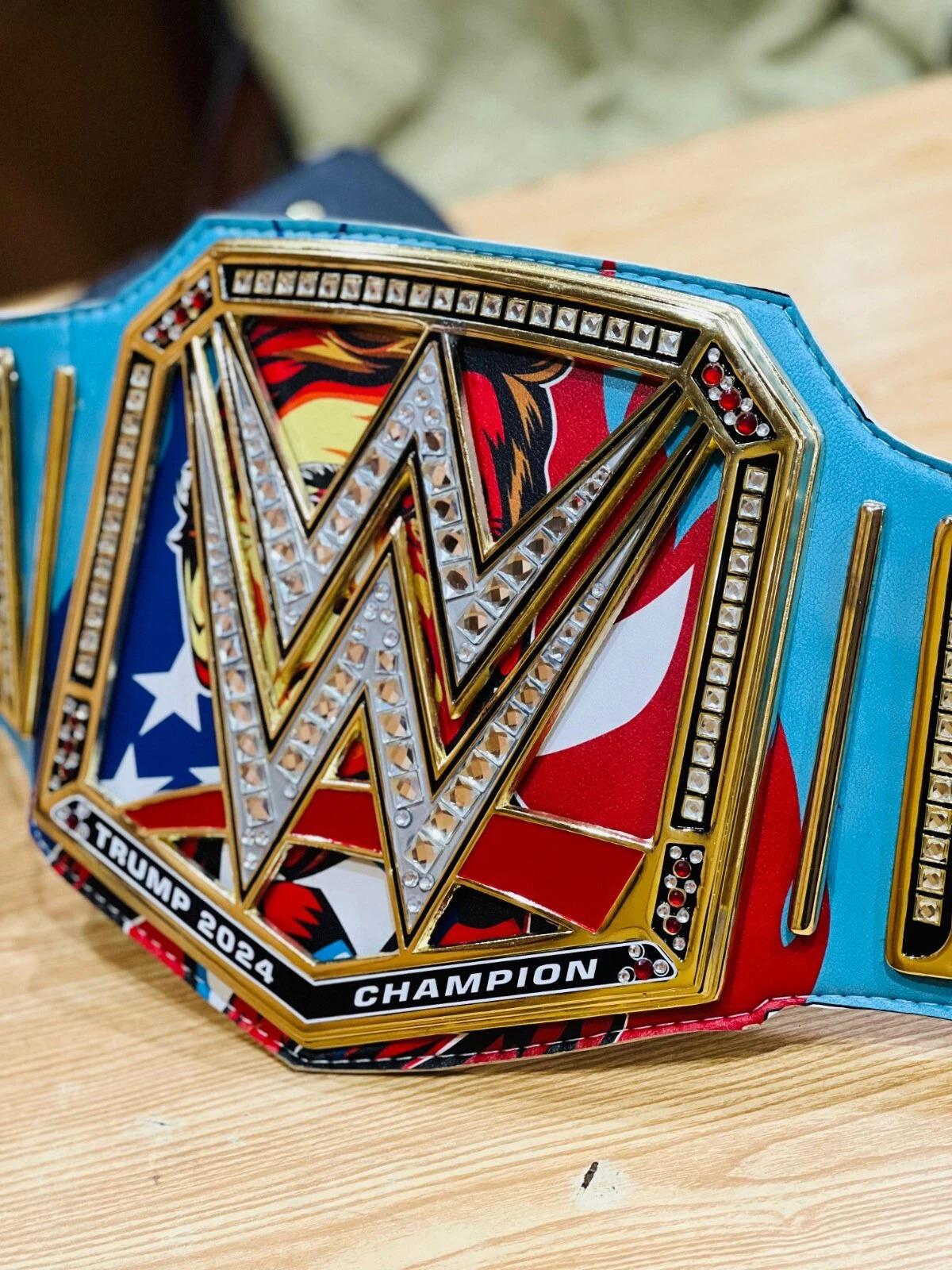 Trump World Heavyweight Championship Belt | MAGA Replica Title | 2MM/4MM Plates | USA Flag Wrestling Belt | Custom Gift