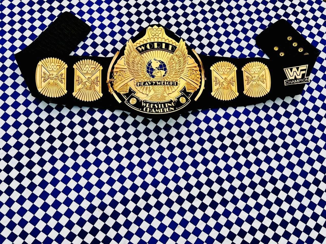 Winged Eagle Championship Belt | Replica Title | 10MM CNC Plates | 24K Gold Plated | Real Cowhide Leather | Jericho Style