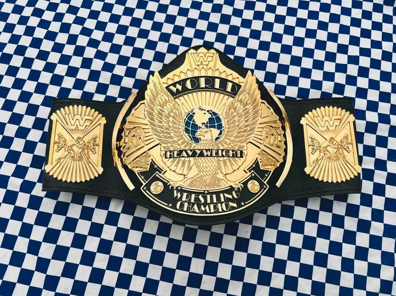 Winged Eagle Championship Belt | Replica Title | 10MM CNC Plates | 24K Gold Plated | Real Cowhide Leather | Jericho Style