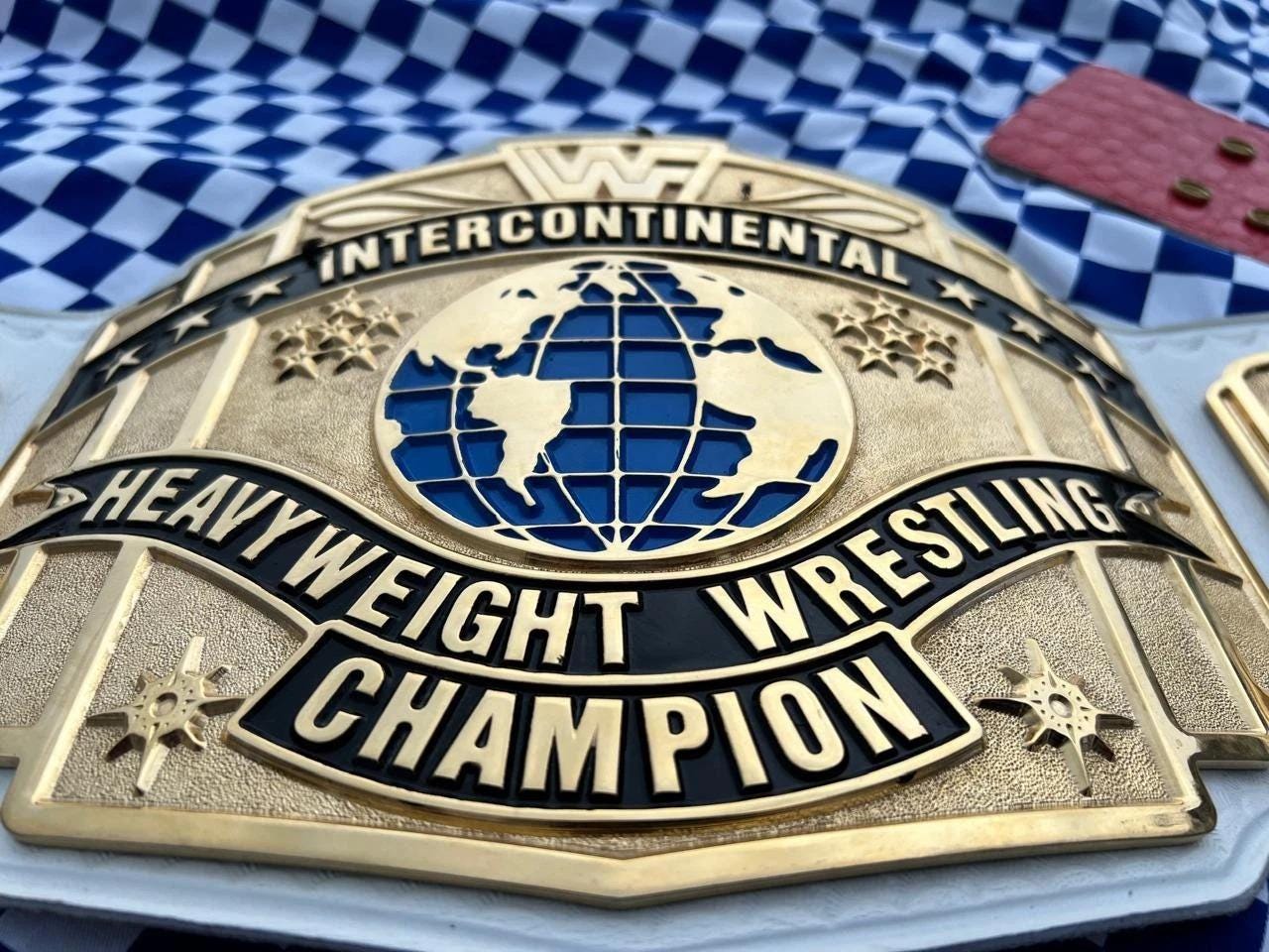 White Intercontinental Championship Belt | Replica Title | 6MM CNC Plates | 24K Gold | Real Leather Strap | Jericho Tribute