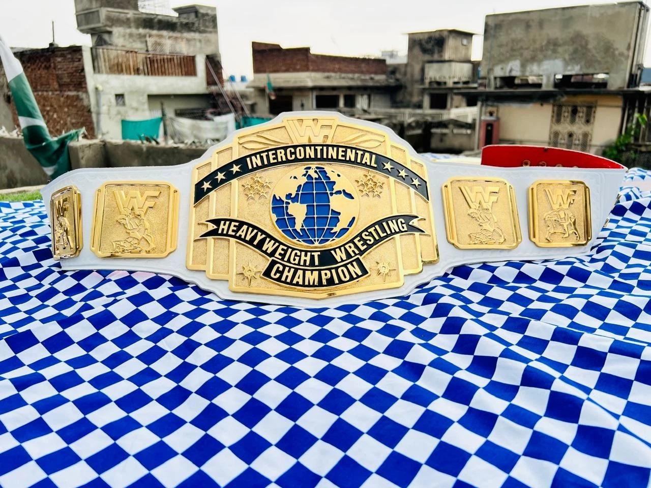 White Intercontinental Championship Belt | Replica Title | 6MM CNC Plates | 24K Gold | Real Leather Strap | Jericho Tribute