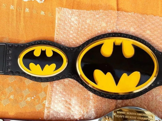 Batman Championship Replica Belt | Custom Brass Title | 2MM/4MM | Real Leather Strap | Superhero Wrestling Belt | Adult Size