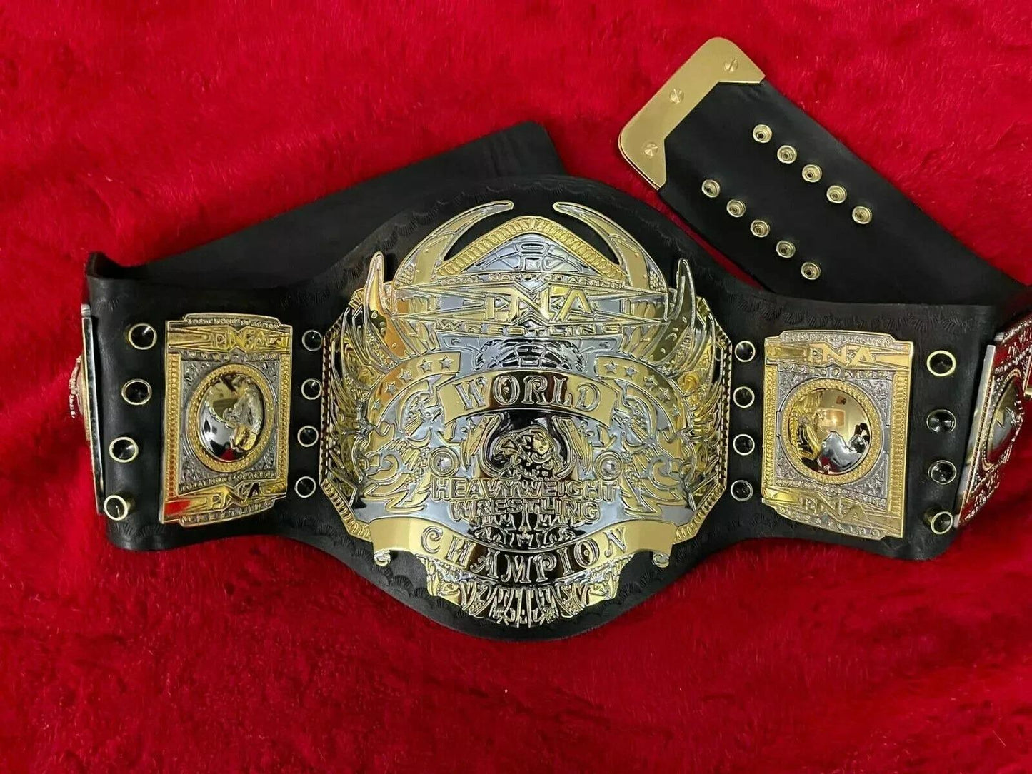 TNA World Heavyweight Championship Replica Belt | Jeff Hardy Inspired | 2MM 4MM Zinc | Real Leather Strap | Wrestling Fan Gift