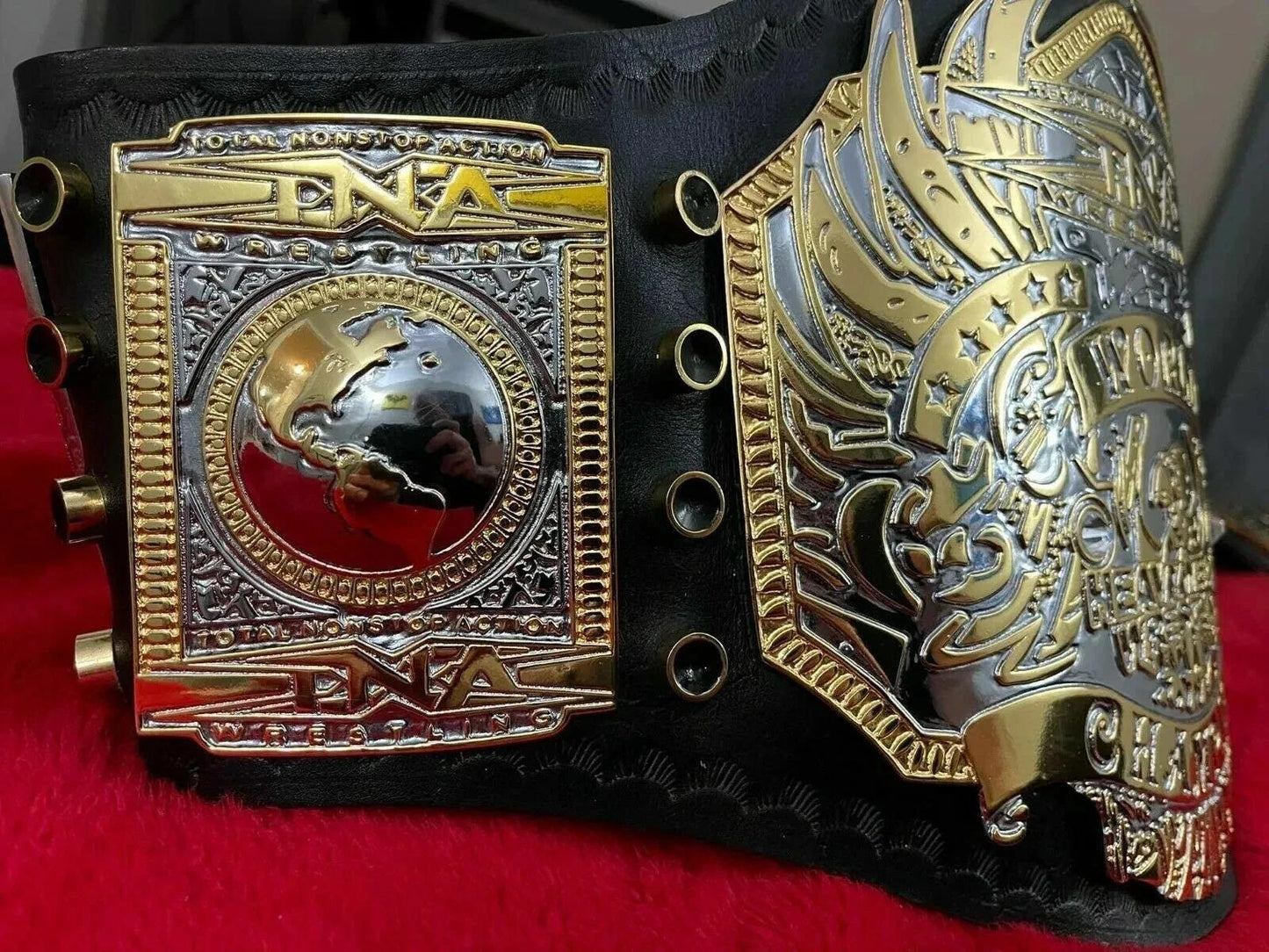 TNA World Heavyweight Championship Replica Belt | Jeff Hardy Inspired | 2MM 4MM Zinc | Real Leather Strap | Wrestling Fan Gift