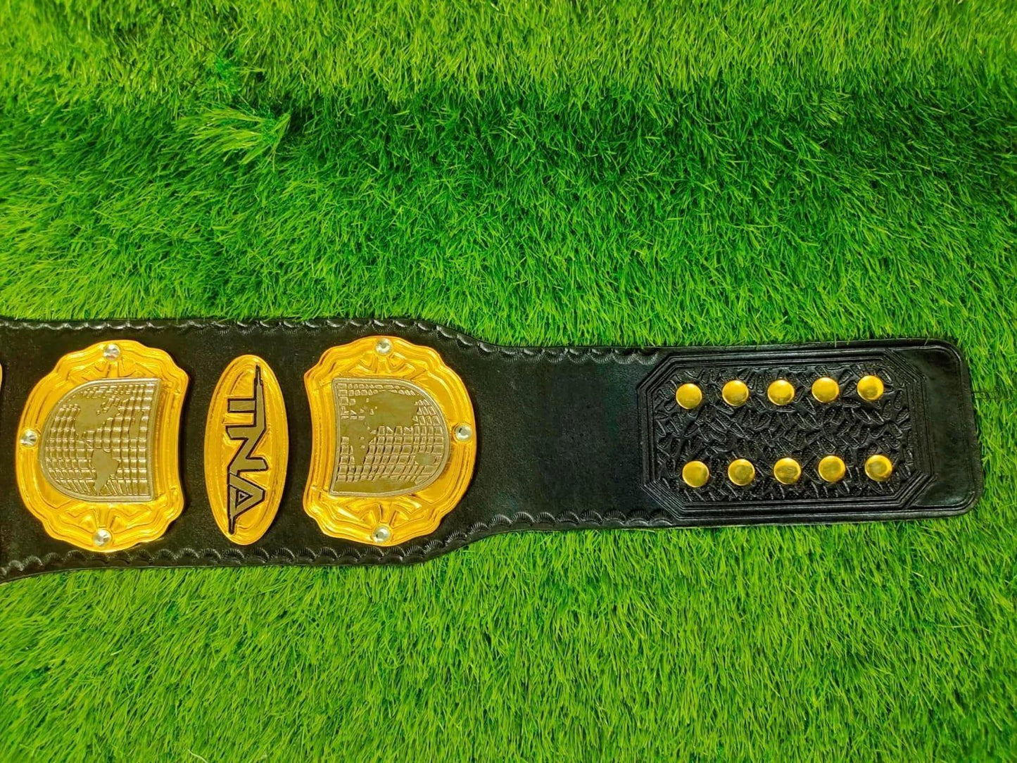 TNA Heavyweight Wrestling Championship Replica Title Belt 2MM 4MM Real Leather - ELITESTRAPES LIMITED