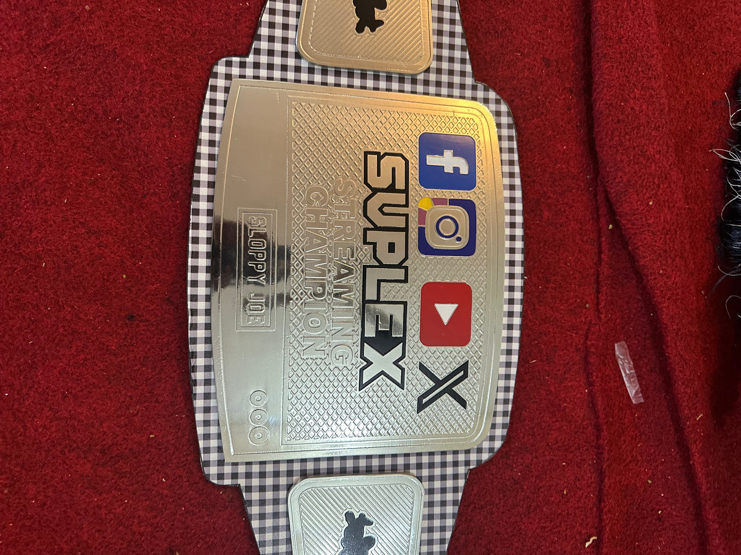 Custom Suplex Streaming Champion Belt 6mm Zinc Plates Personalized Name Plate Wrestling Title Replica