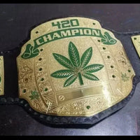 420 Weed World Heavyweight Wrestling Championship Belt Replica Black