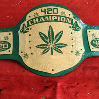420 Weed World Heavyweight Wrestling Championship Belt Replica Green
