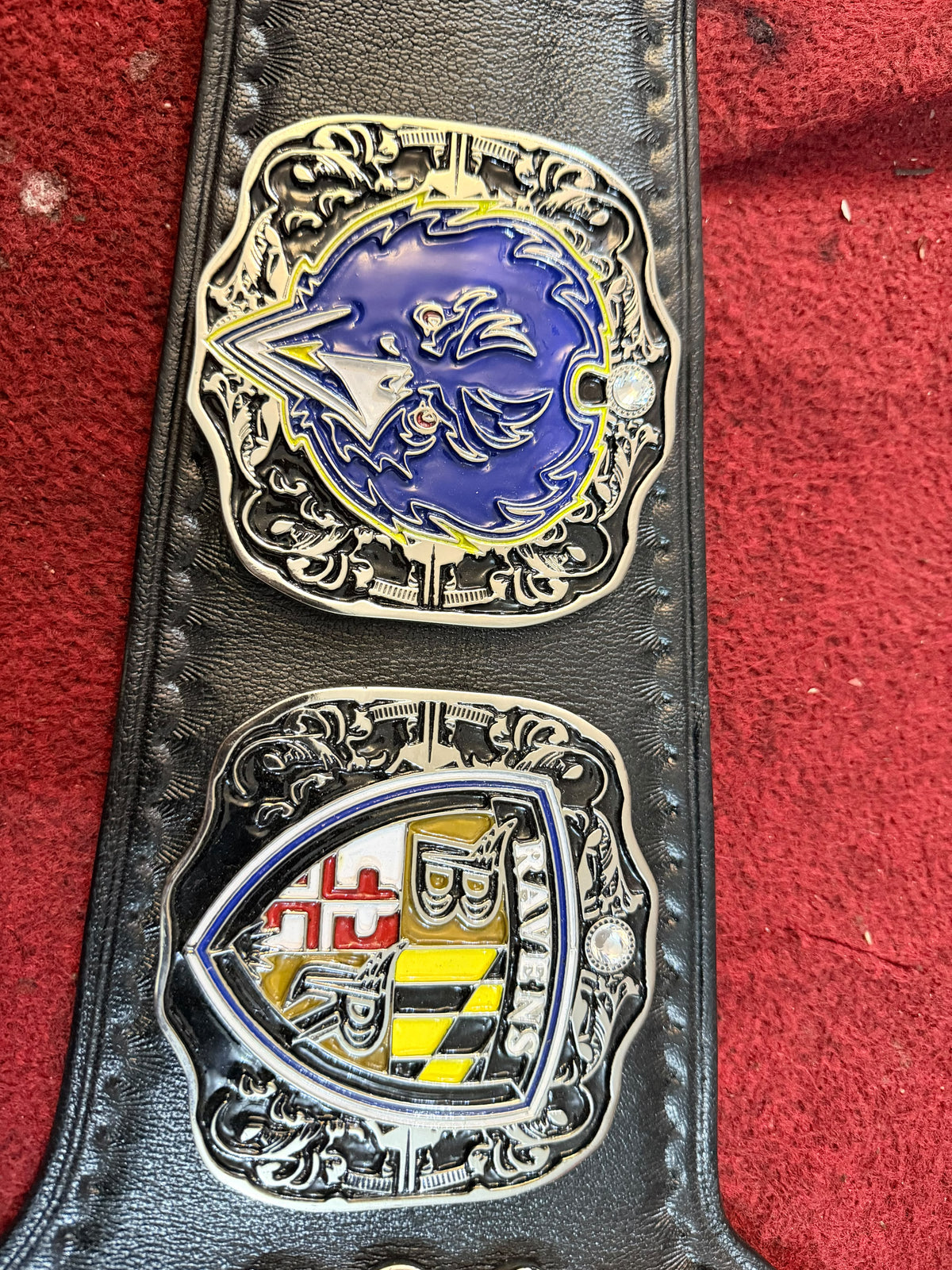 Baltimore Football Championship Title Belt - Custom Zinc Etched Real Leather Strap 6mm