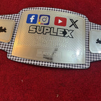Custom Suplex Streaming Champion Belt 6mm Zinc Plates Personalized Name Plate Wrestling Title Replica