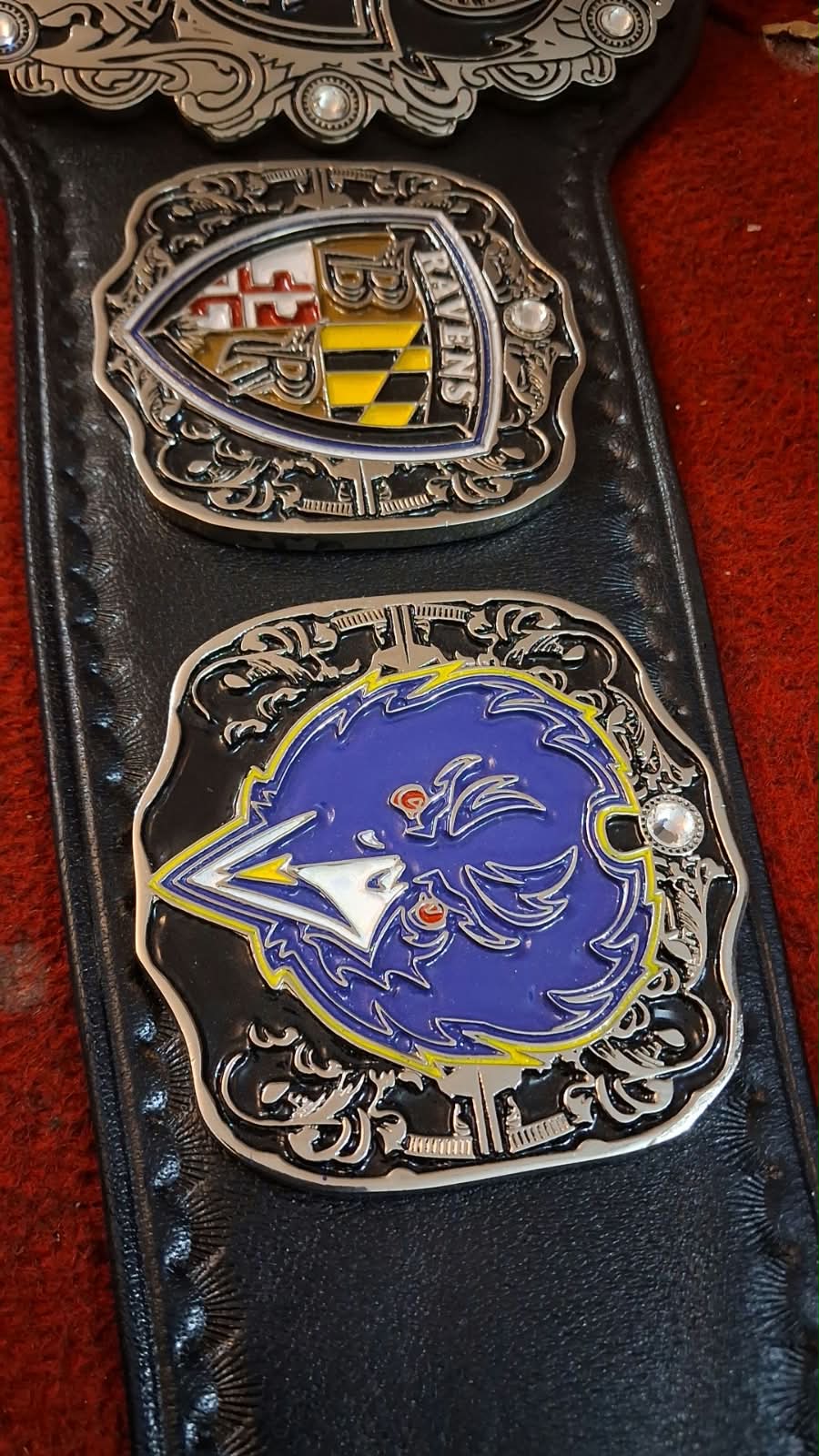 Baltimore Football Championship Title Belt - Custom Zinc Etched Real Leather Strap 6mm