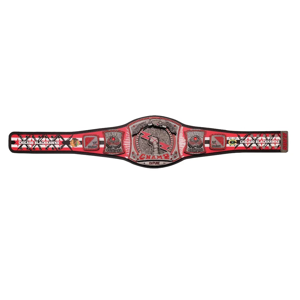 CM Punk Chicago Blackhawks Signature Series Spinner Championship Replica Belt - ELITESTRAPES LIMITED