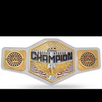 Women's international belt with AJ Lee side plates 4mm and the Women's united states belt Tiffany Stratton side plates. 4mm