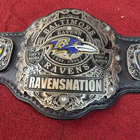 Baltimore Football Championship Title Belt - Custom Zinc Etched Real Leather Strap 6mm