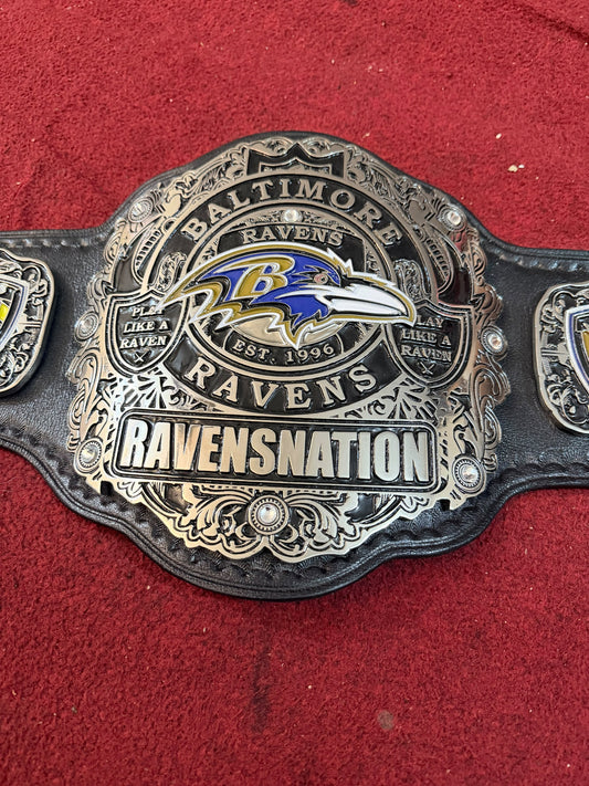 Baltimore Football Championship Title Belt - Custom Zinc Etched Real Leather Strap 6mm