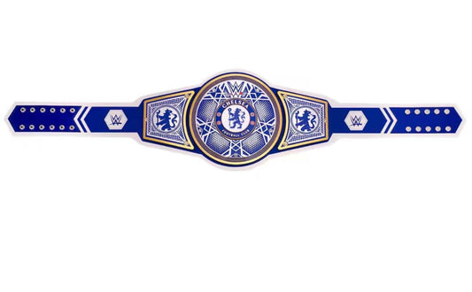 WWE x Chelsea Legacy Championship Replica Title Belt 4mm + WWE Manchester United Legacy Championship Title Belt 4mm with 2 bags and 2 wall hangers