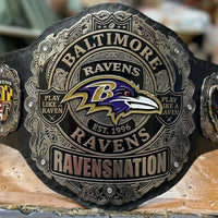 Baltimore Football Championship Title Belt - Custom Zinc Etched Real Leather Strap 6mm
