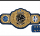 Detroit Lions Custom Championship Belt – Gold Plates with Honolulu Blue Leather Strap 6mm