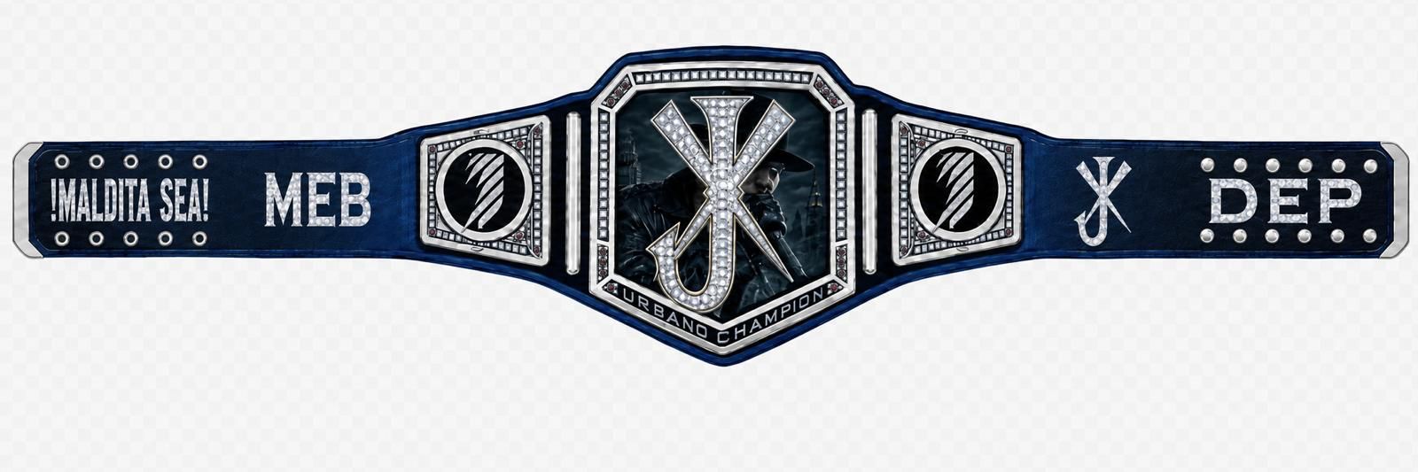 Custom "Urbano Champion" Championship Title Belt – Blue & Silver Edition with Rhinestone Detailing 6mm