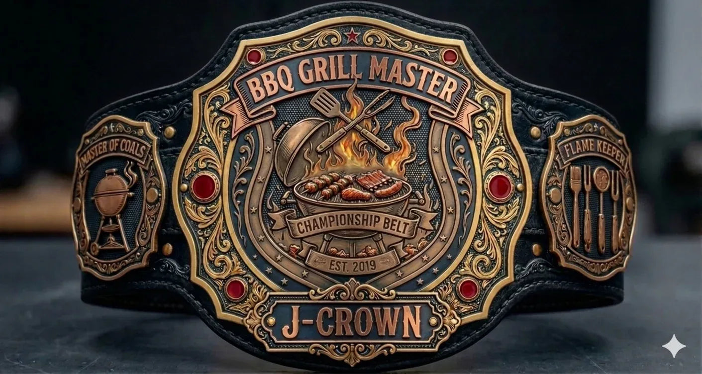 BBQ Grill Master Championship Belt – Custom Barbecue Cook-Off Winner Belt | Premium BBQ Champion Award
