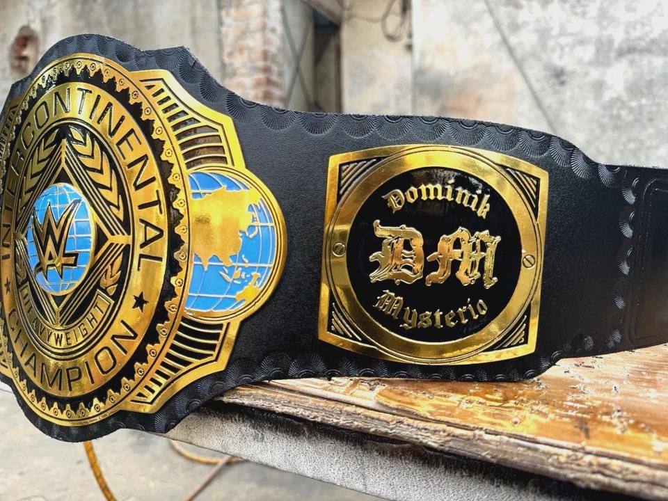 WWE Intercontinental Dominik Mysterio Championship Wrestling Replica Belt