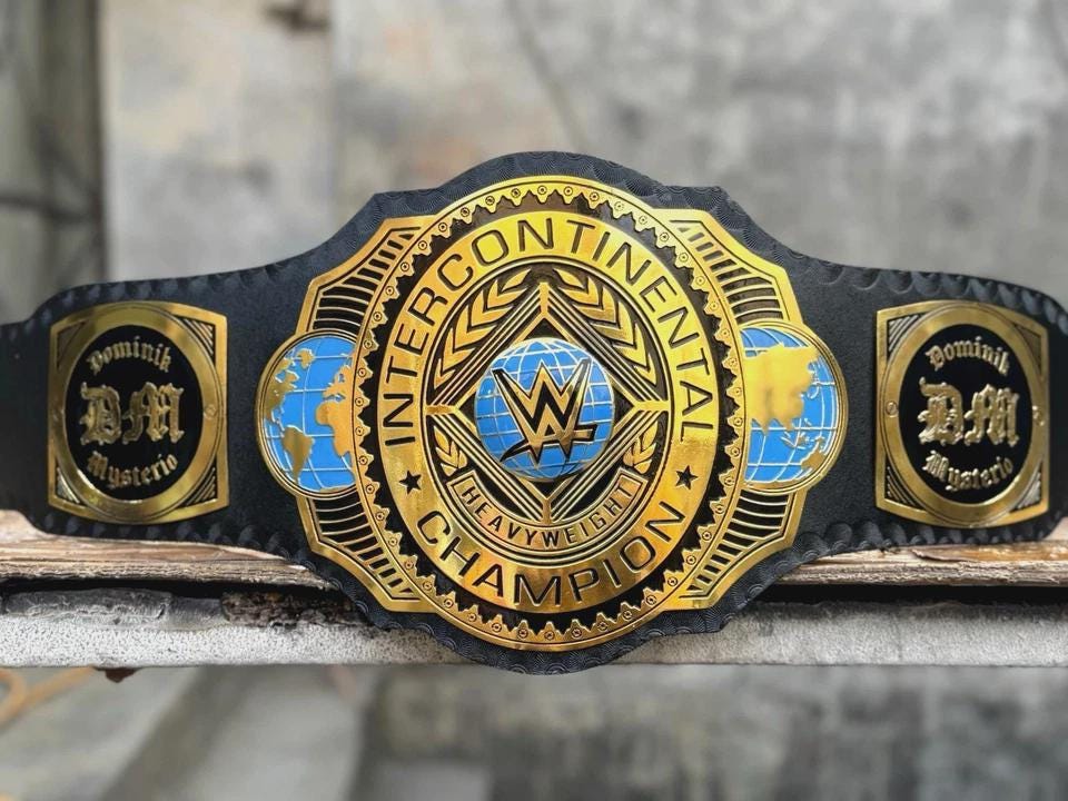 WWE Intercontinental Dominik Mysterio Championship Wrestling Replica Belt