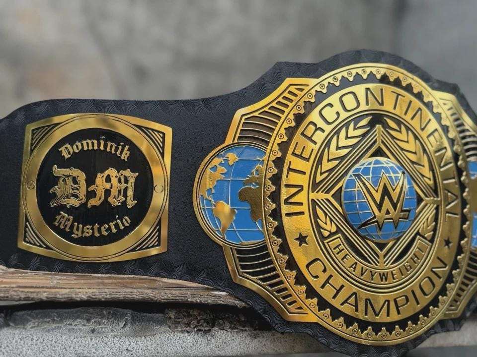 WWE Intercontinental Dominik Mysterio Championship Wrestling Replica Belt