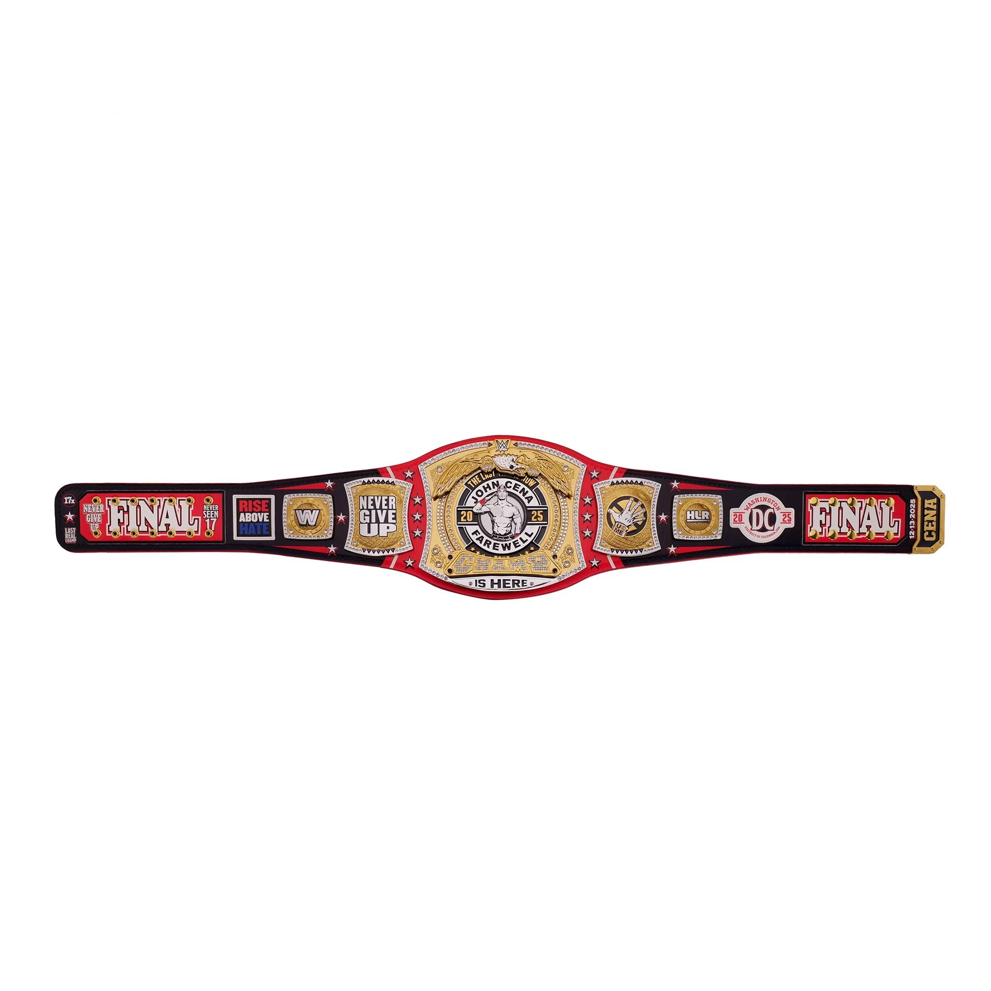 John Cena Farewell 2025 Spinner Championship Belt Replica – Washington Gold Wrestling Title