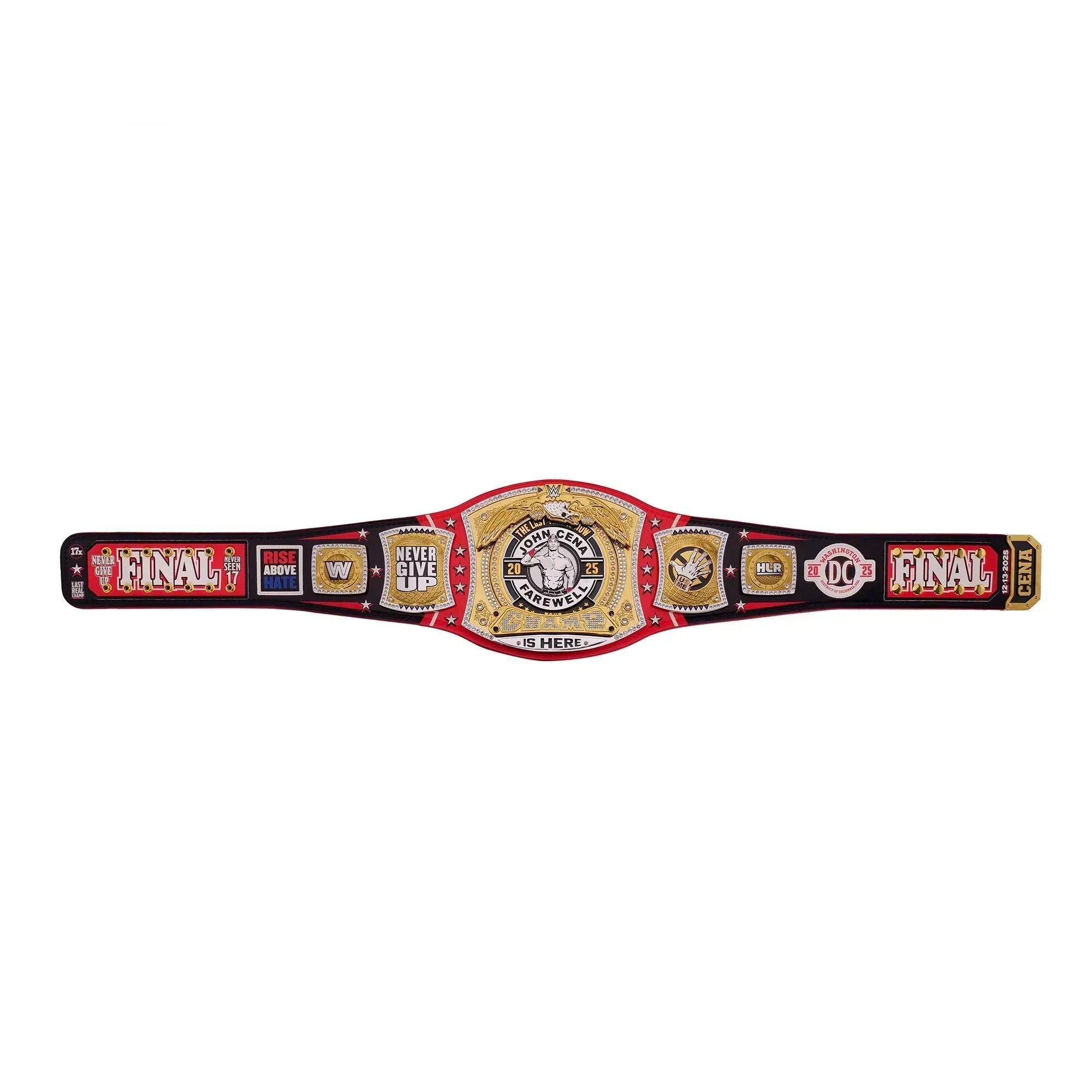 John Cena Farewell 2025 Spinner Championship Belt Replica – Washington Gold Wrestling Title