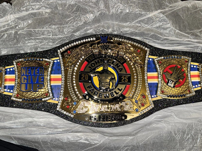 John Cena Farewell Tour 2025 Spinner Championship Replica Belt Las Vegas ( Black Strap )