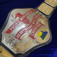 NWA Pacific Northwest Championship Belt – Dual Plated Replica – Brass – Real Leather
