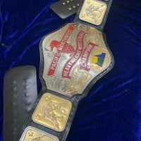 NWA Pacific Northwest Championship Belt – Dual Plated Replica – Brass – Real Leather