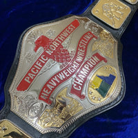 NWA Pacific Northwest Championship Belt – Dual Plated Replica – Brass – Real Leather