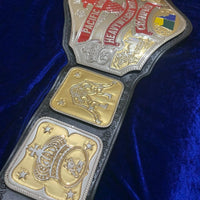 NWA Pacific Northwest Championship Belt – Dual Plated Replica – Brass – Real Leather
