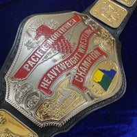 NWA Pacific Northwest Championship Belt – Dual Plated Replica – Brass – Real Leather