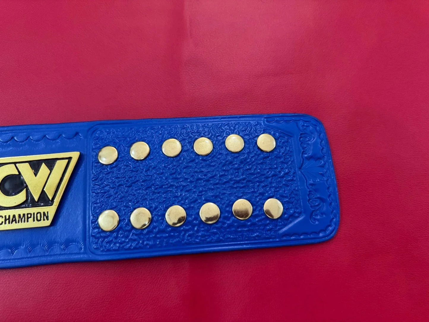 WCW World Heavyweight Wrestling Championship Replica Belt blue strap - ELITESTRAPES LIMITED