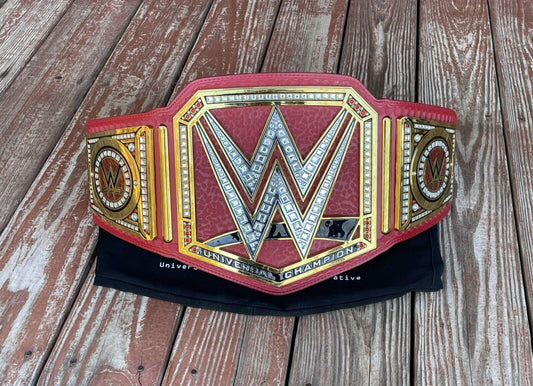 Universal Championship Replica Belt | Red Strap | 2MM /4MM Brass | Adult Size Wrestling Title | World Heavyweight Belt
