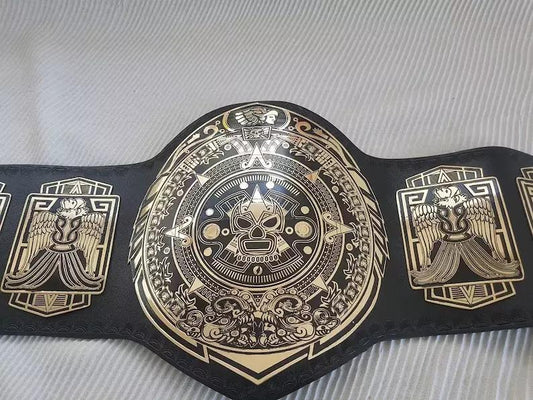 Lucha Underground Heavyweight Championship Belt Replica | Zinc Metal Plates | Real Leather Strap | Wrestling Fan Gift | Fast Ship