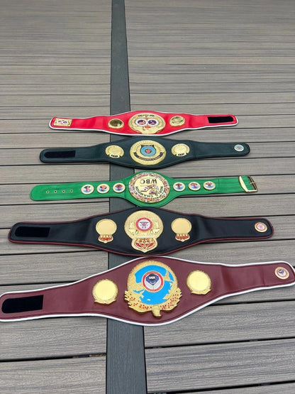 All 5 Boxing Title Belts Set – WBC IBF IBO Wba Wbo Replica Belts Adult Size | Championship Boxing Belt Collection