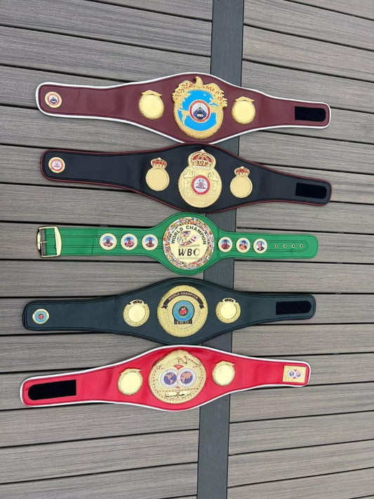 All 5 Boxing Title Belts Set – WBC IBF IBO Wba Wbo Replica Belts Adult Size | Championship Boxing Belt Collection