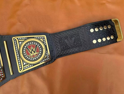 World Heavyweight Championship Belt | 2mm 4mm Brass Replica Title | Black Adult Size Wrestling Belt Gift