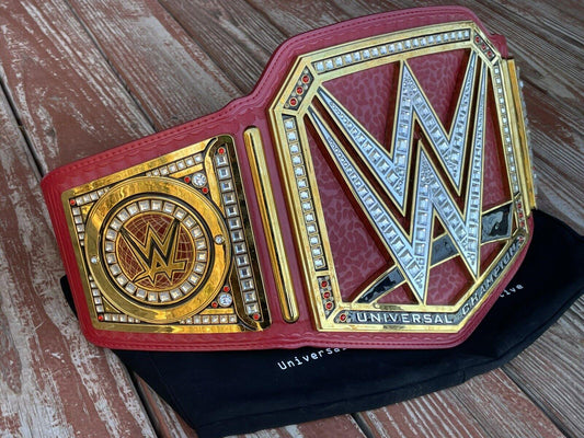 Universal Championship Replica Belt | Red Strap | 2MM /4MM Brass | Adult Size Wrestling Title | World Heavyweight Belt