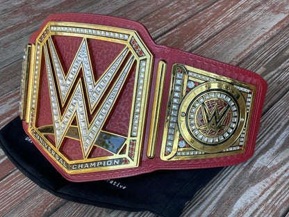 Universal Championship Replica Belt | Red Strap | 2MM /4MM Brass | Adult Size Wrestling Title | World Heavyweight Belt