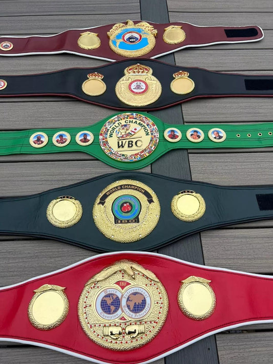 All 5 Boxing Title Belts Set – WBC IBF IBO Wba Wbo Replica Belts Adult Size | Championship Boxing Belt Collection