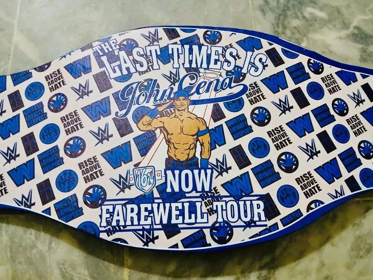 John Cena Farewell Tour 2025 Spinner Championship Replica Belt – Blue Strap | Title Belt 2mm/4mm Brass | LA Wrestling Fan Gift
