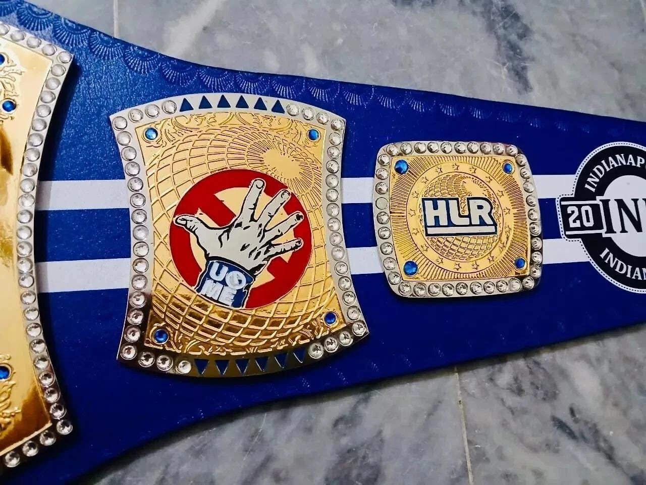 John Cena Farewell Tour 2025 Spinner Championship Replica Belt – Blue Strap | Title Belt 2mm/4mm Brass | LA Wrestling Fan Gift
