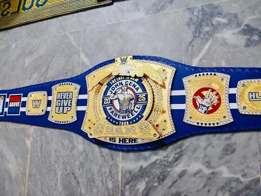 John Cena Farewell Tour 2025 Spinner Championship Replica Belt – Blue Strap | Title Belt 2mm/4mm Brass | LA Wrestling Fan Gift