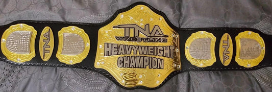 TNA World Heavyweight Championship Replica Belt | 2MM & 4MM Zinc Plates | Real Leather Strap | AJ Styles Tribute | Wrestling Fan Gift