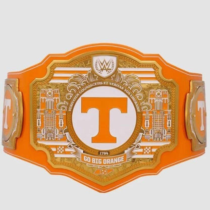 Tennessee Volunteers Legacy Championship Belt 2MM & 4MM Brass | Leather Strap | Adult Size Wrestling Title Replica | Custom Colors Available